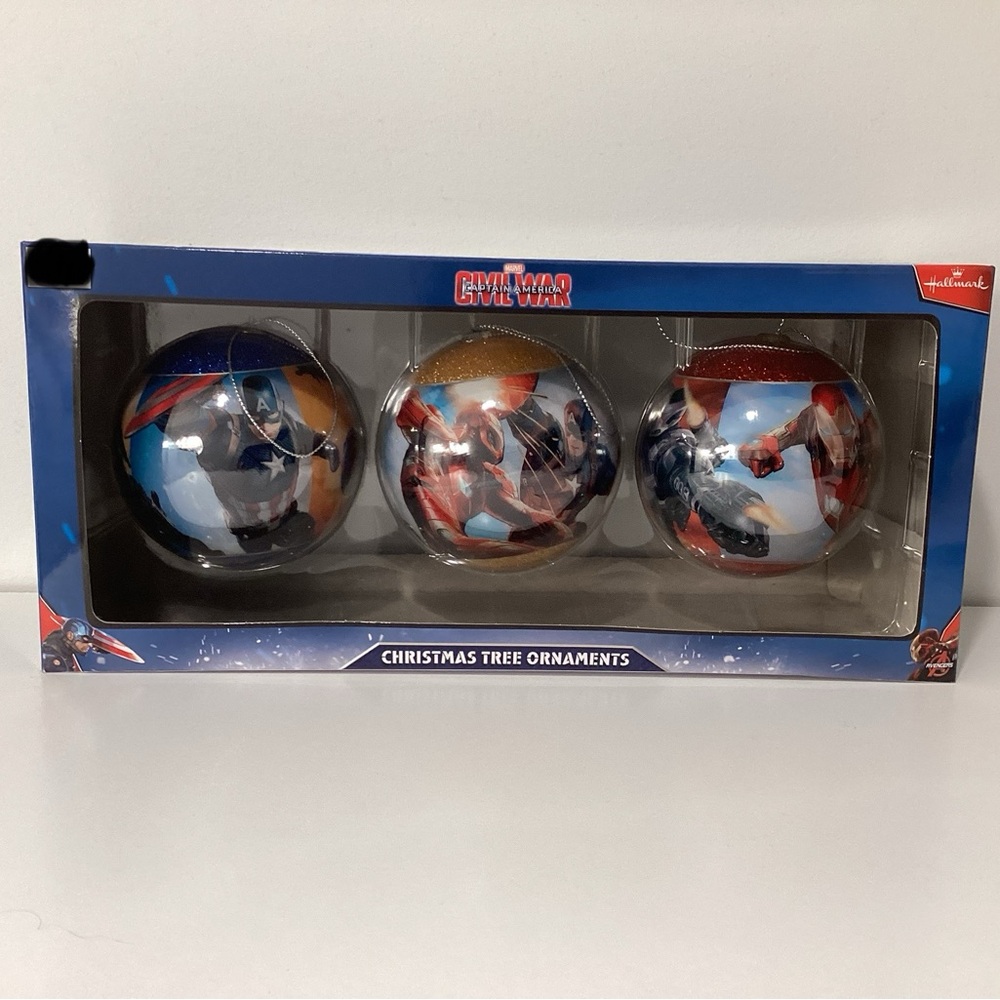 Hallmark Set of 3 Marvel Civil War Ornament Balls